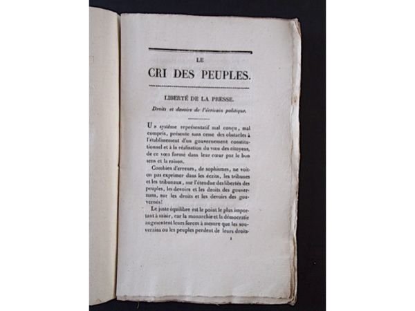 Le cri des peuples, Adressé au Roi, aux Ministres, aux …