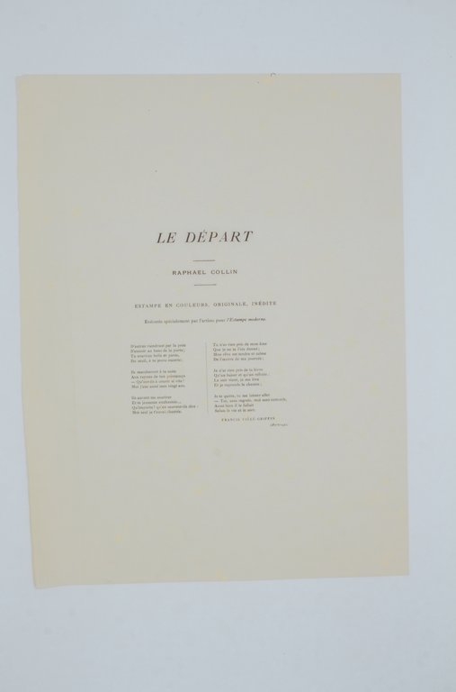 Le départ - Lithographie originale sur Japon - L'Estampe Moderne