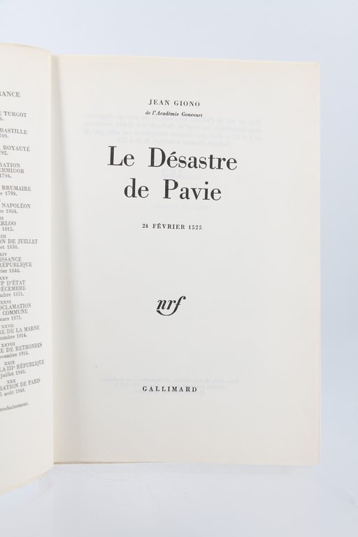 Le Désastre de Pavie