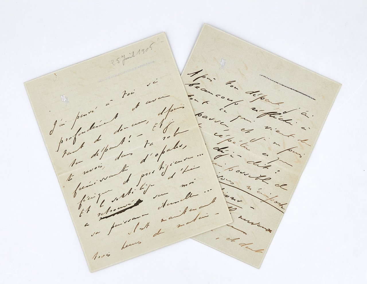 Le feu et la glace. Ensemble de deux lettres autographes …