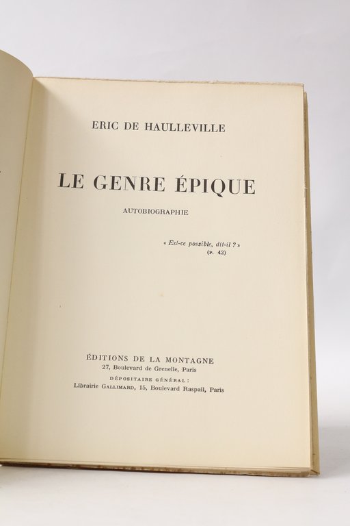 Le genre épique