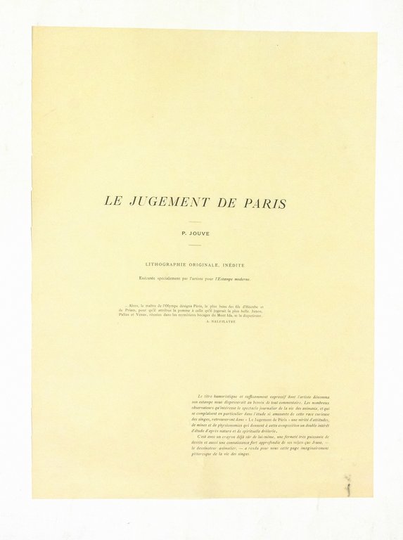 "Le jugement de Paris" - Lithographie originale sur Japon - …