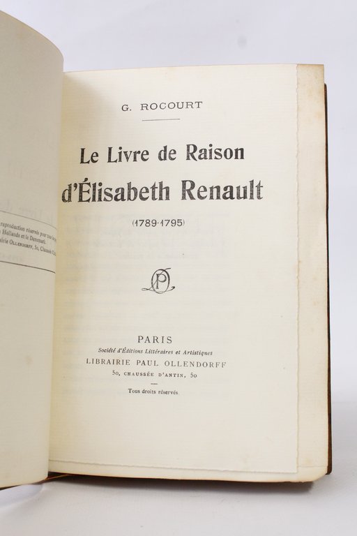 Le livre de raison d'Elisabeth Renault 1789-1795