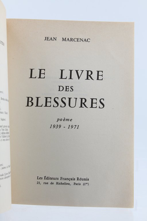 Le livre des blessures