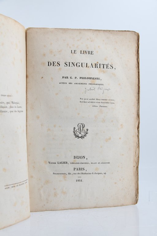 Le livre des singularités