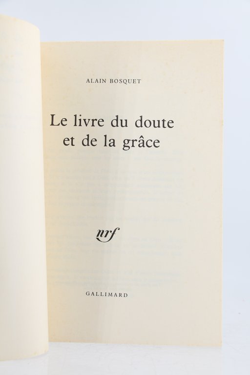 Le livre du doute et de la grâce