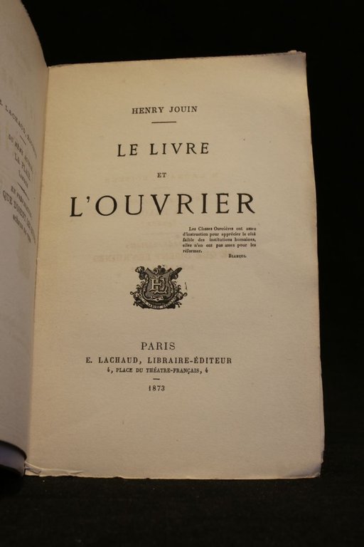 Le livre et l'ouvrier