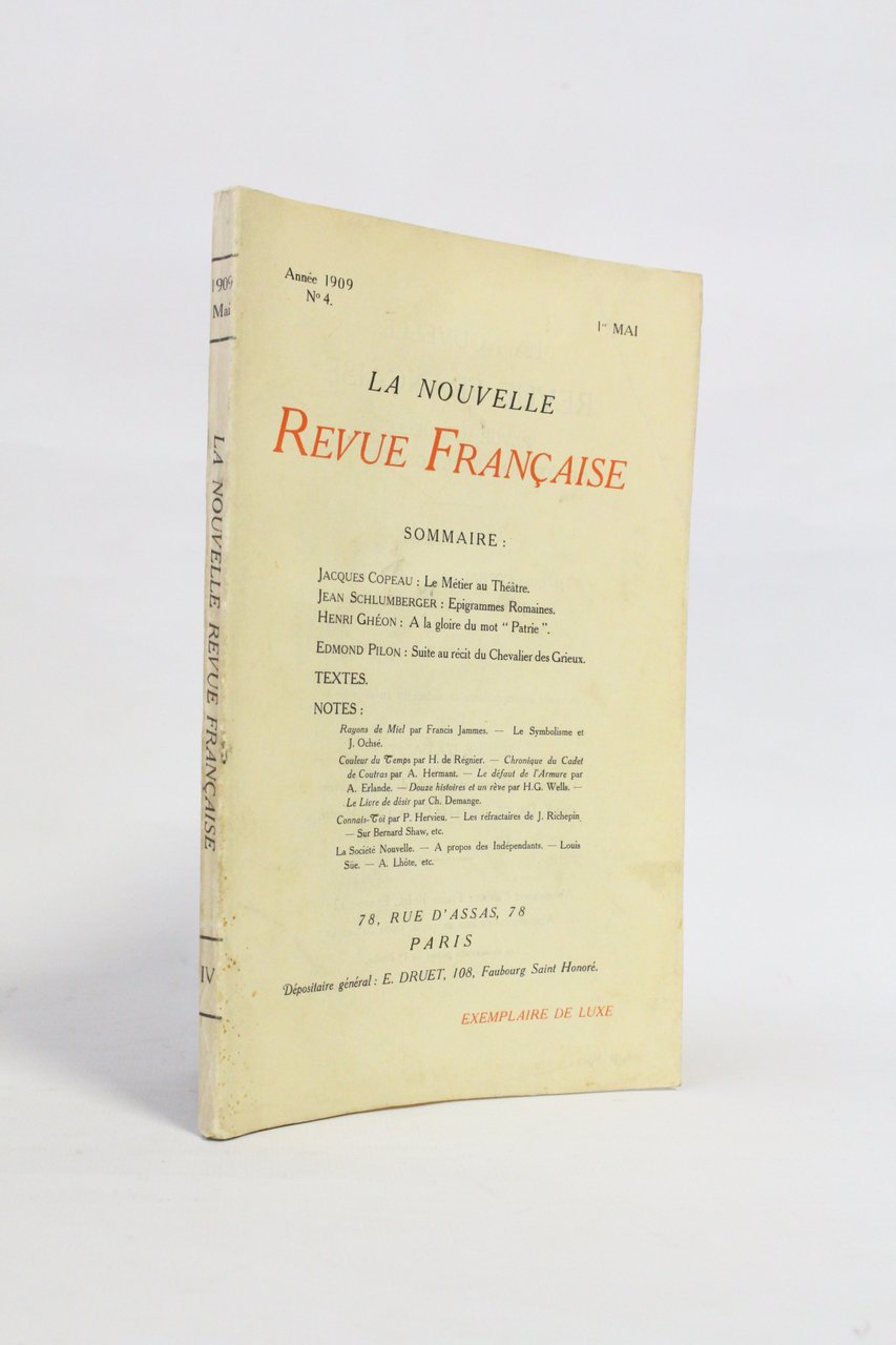 Le Métier au théâtre in La Nouvelle Revue française n°4 …