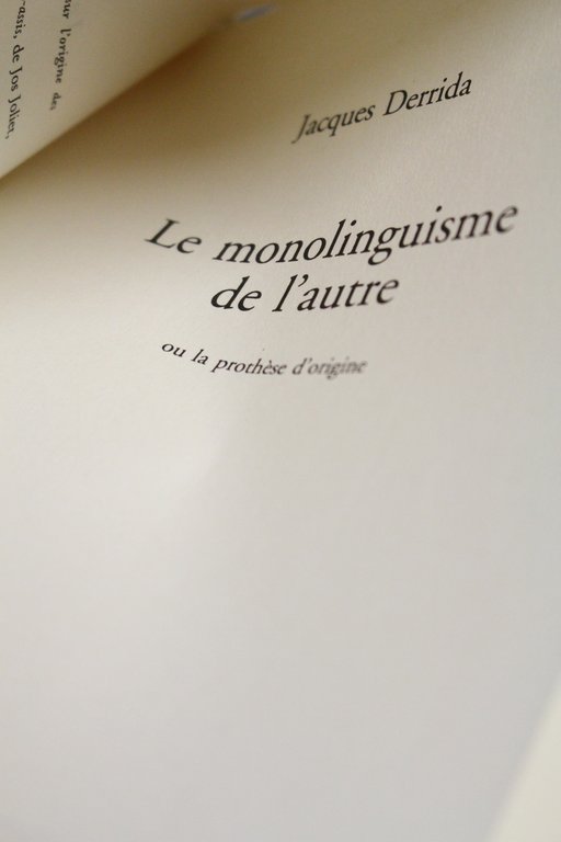 Le monolinguisme de l'autre