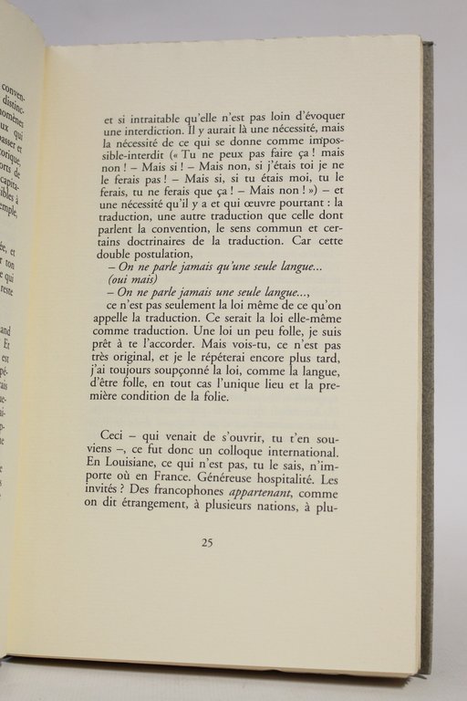 Le monolinguisme de l'autre