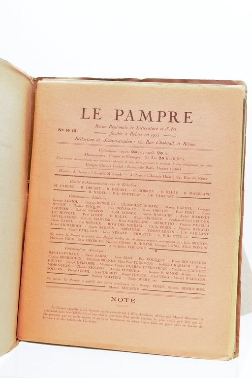 Le Pampre. Collection complète de la revue "Le Pampre" du …