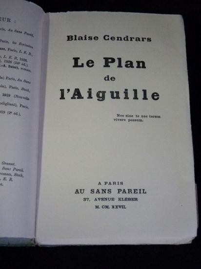 Le plan de l'aiguille