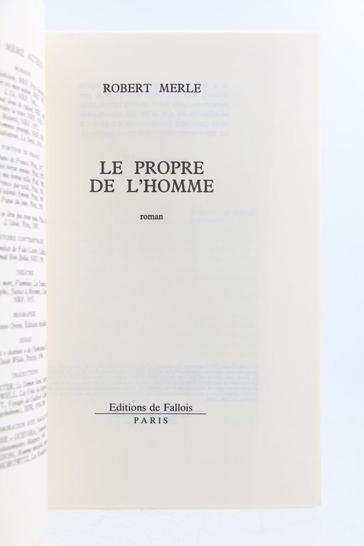 Le Propre de l'Homme