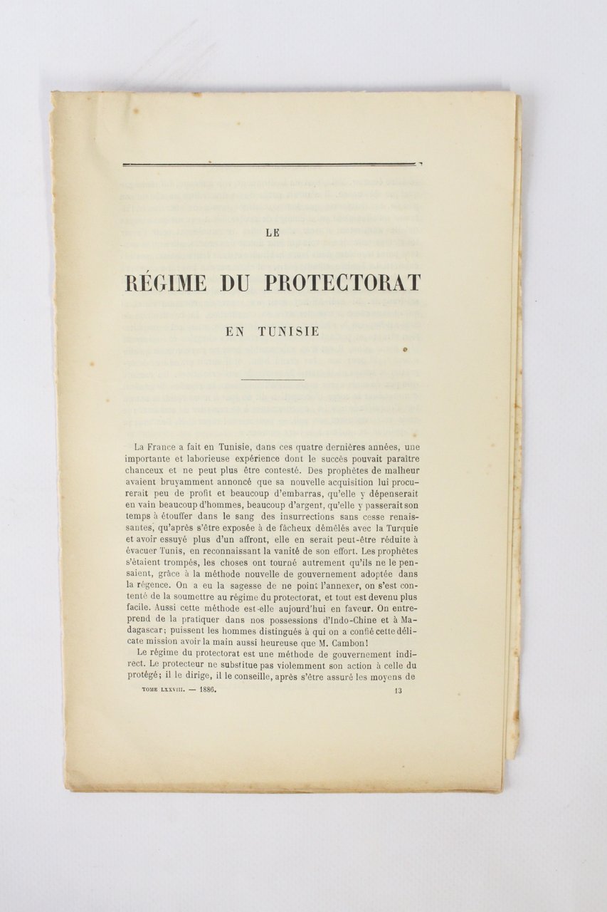 Le régime du protectorat en Tunisie. Extrait de la Revue …