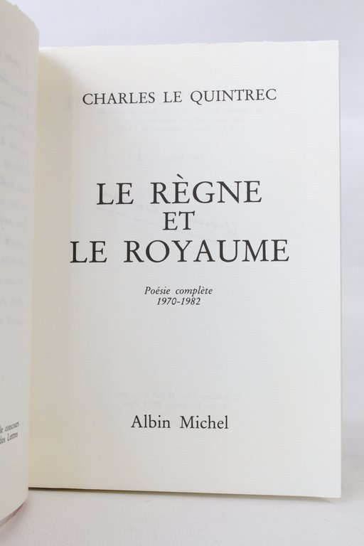 Le règne et le royaume, poèmes