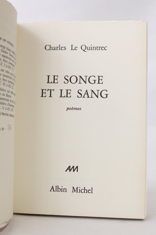 Le songe et le sang, poèmes