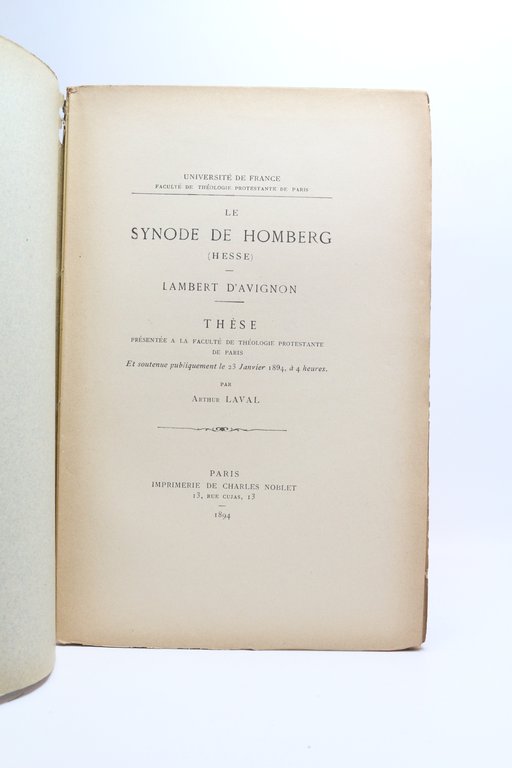 Le synode de Homberg (Hesse). - Lambert d'Avignon