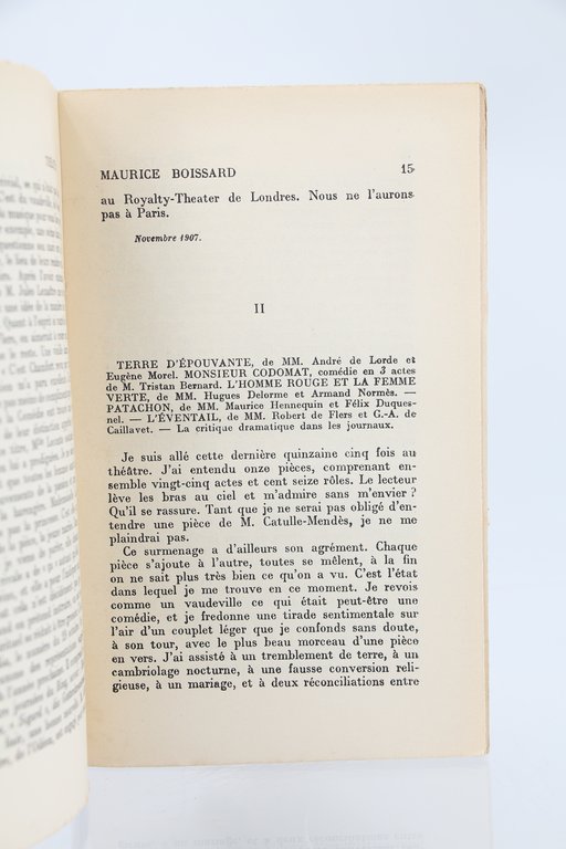 Le théâtre de Maurice Boissard 1907-1923