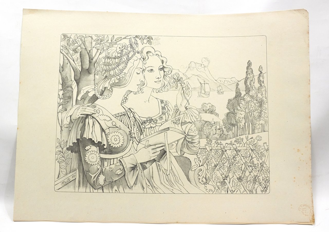 "Légende dorée" - Lithographie originale sur Chine - L'Estampe Moderne