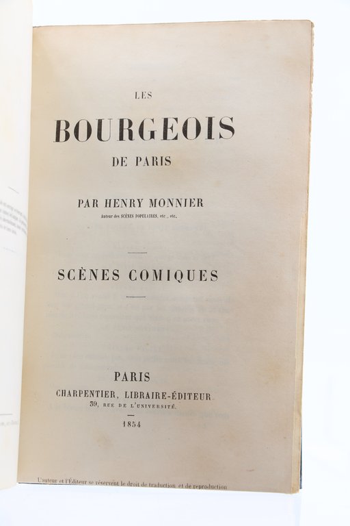 Les Bourgeois de Paris. Scènes comiques