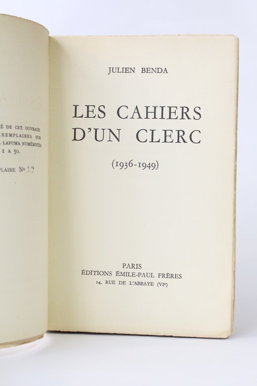 Les cahiers d'un clerc (1936-1949)