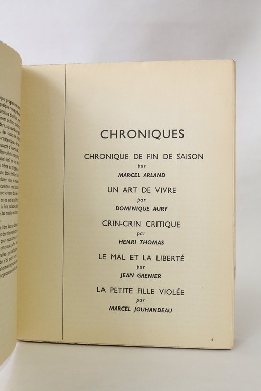 Les cahiers de la pléiade. Automne 1949