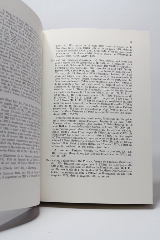 Les comédiens français du XVIIème siècle. Dictionnaire biographique