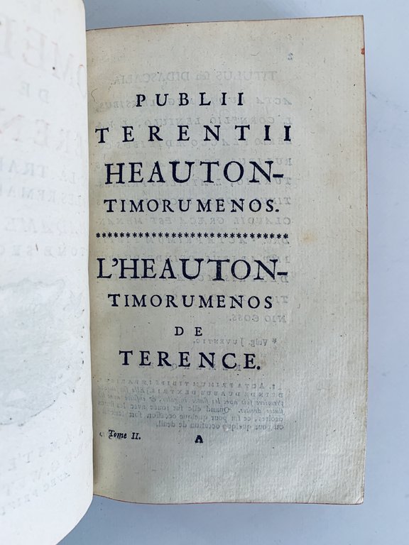 Les comedies de Terence, avec la traduction et les remarques …