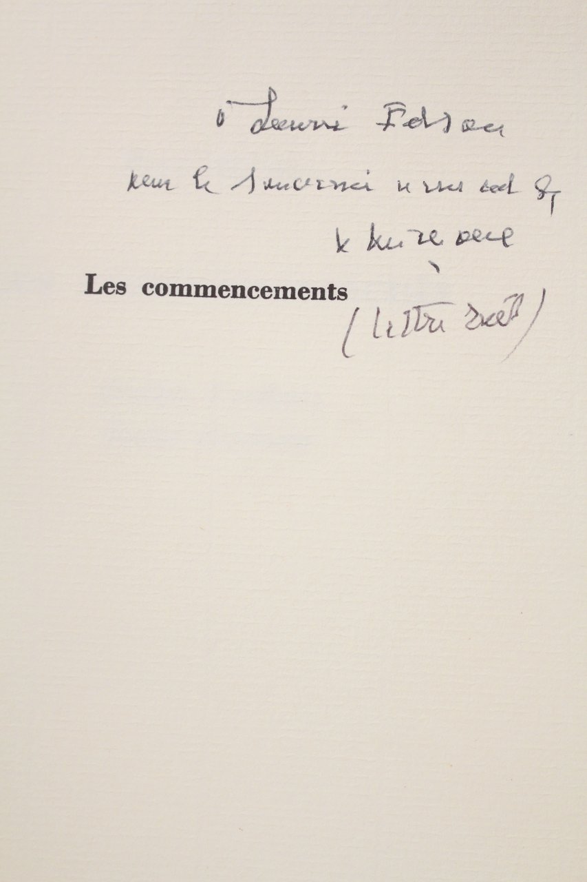 Les commencements