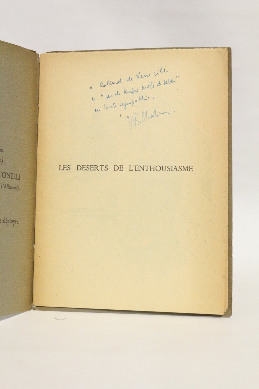 Les déserts de l'enthousiasme