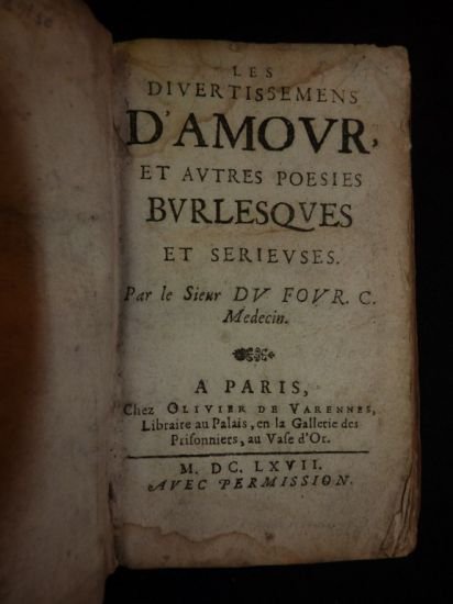 Les divertissemens d'amour et autres poésies burlesques et sérieuses