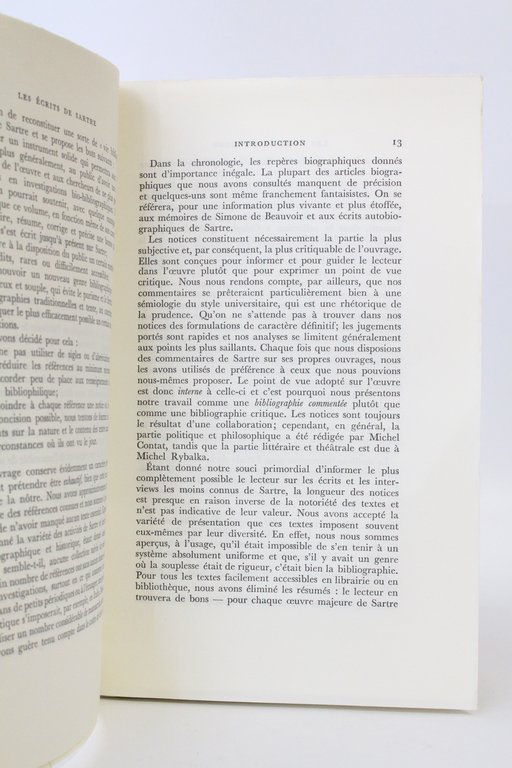 Les écrits de Sartre. Chronologie. Bibliographie commentée