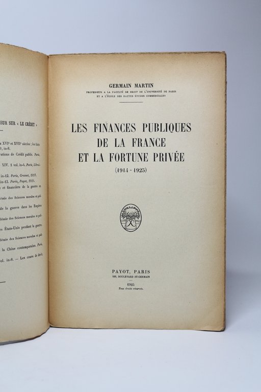 Les finances publiques de la France et la fortune privée …
