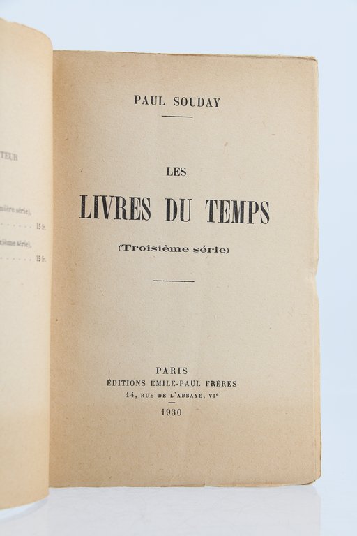 Les livres du temps, troisième série