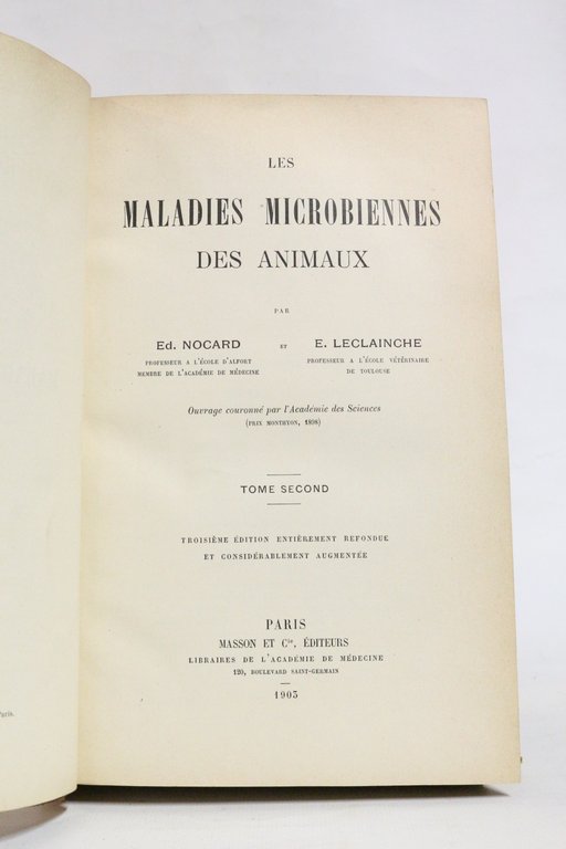 Les maladies microbiennes des animaux