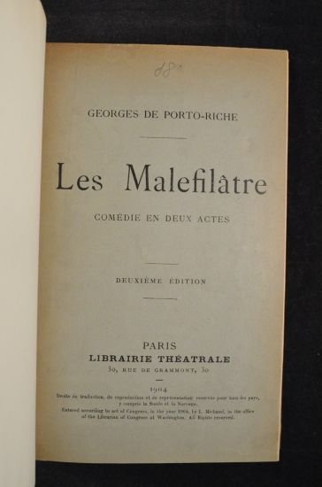 Les Malefilâtre. - Bonheur manqué. - Quelques vers d'autrefois