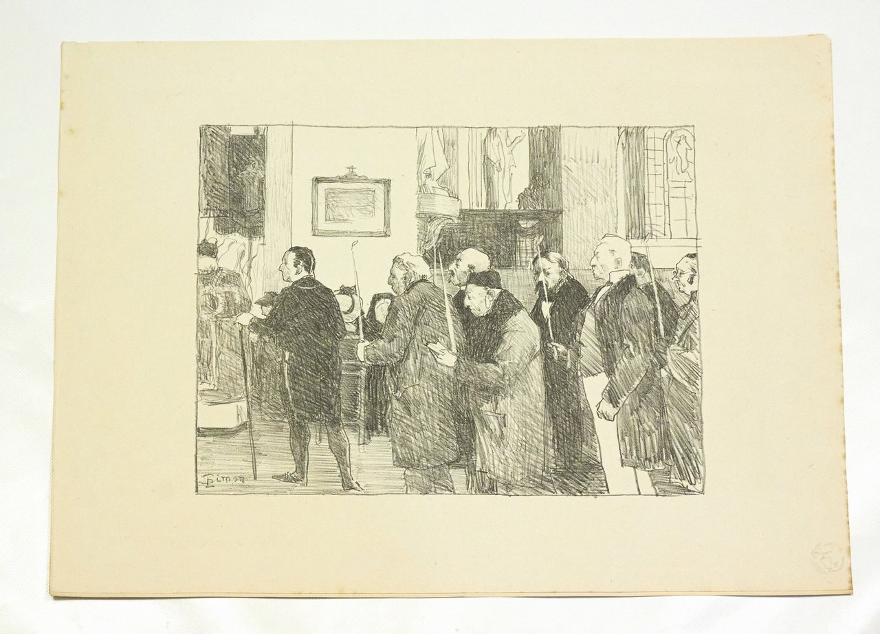 "Les marguilliers" - Lithographie originale sur Chine - L'Estampe Moderne
