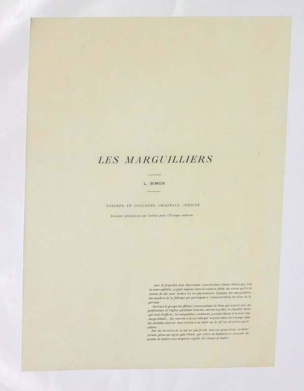 "Les marguilliers" - Lithographie originale sur Japon - L'Estampe Moderne
