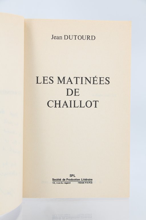 Les matinées de Chaillot