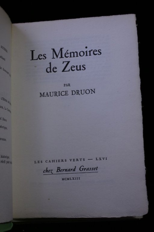 Les mémoires de Zeus