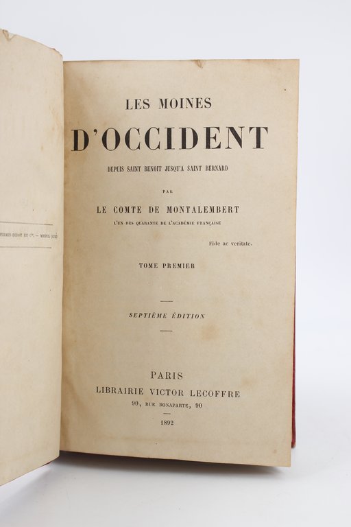 Les moines d'Occident depuis saint Benoit jusqu'à saint Bernard