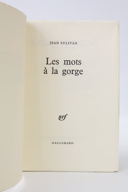 Les mots à la gorge