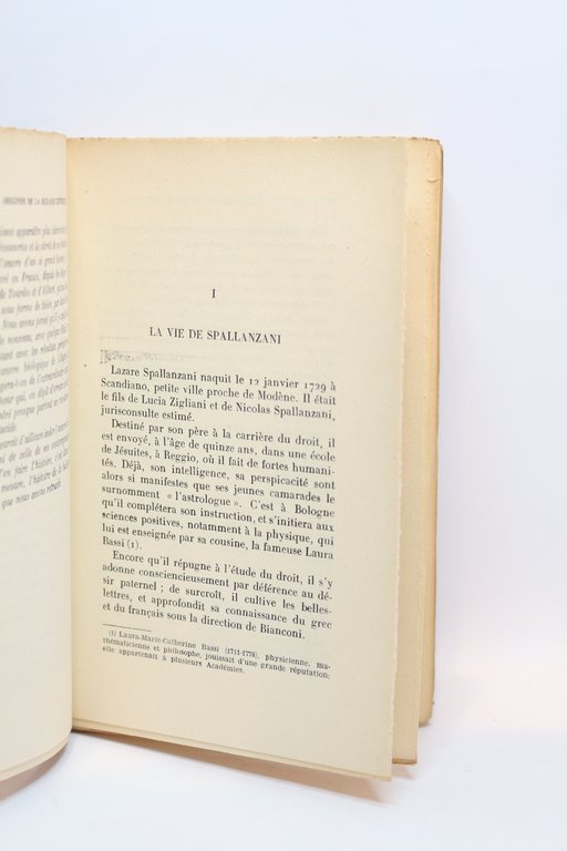 Les origines de la biologie expérimentale et l'abbé Spallanzani