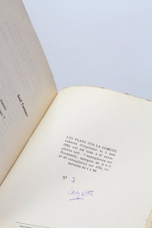 Les plans sur la comète