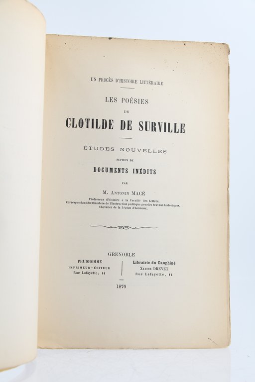 Les poésies de Clotilde de Surville, étude nouvelles suivies de …