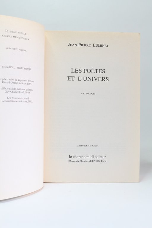 Les poètes et l'univers. Anthologie