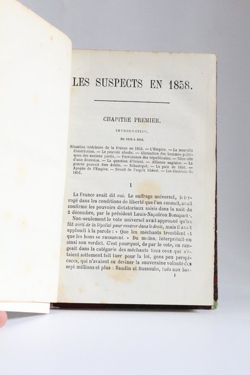 Les suspects en 1858. Etude historique sur l'application de la …