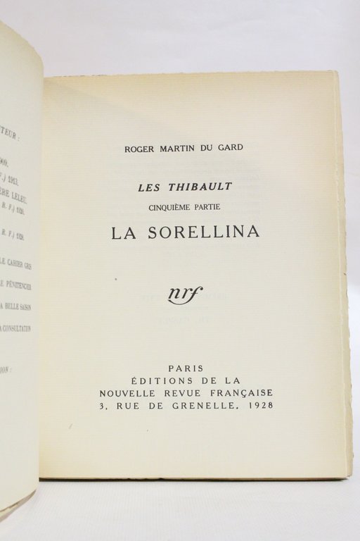 Les Thibault - Cinquième partie. La Sorellina