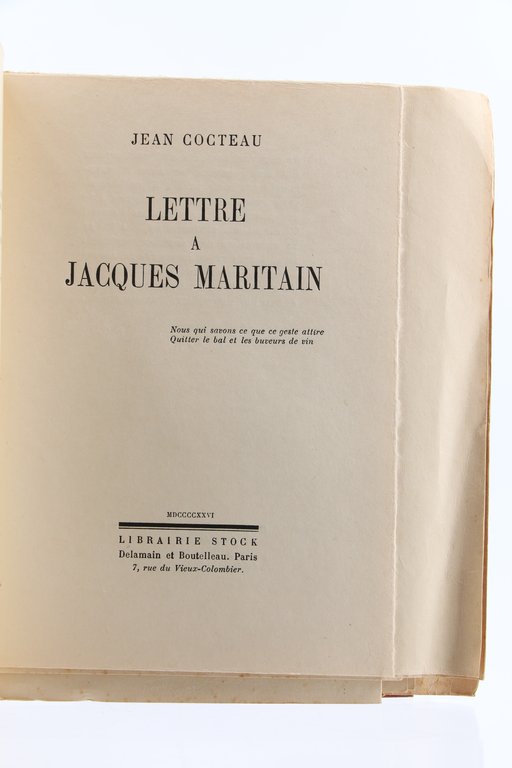 Lettre à Jacques Maritain