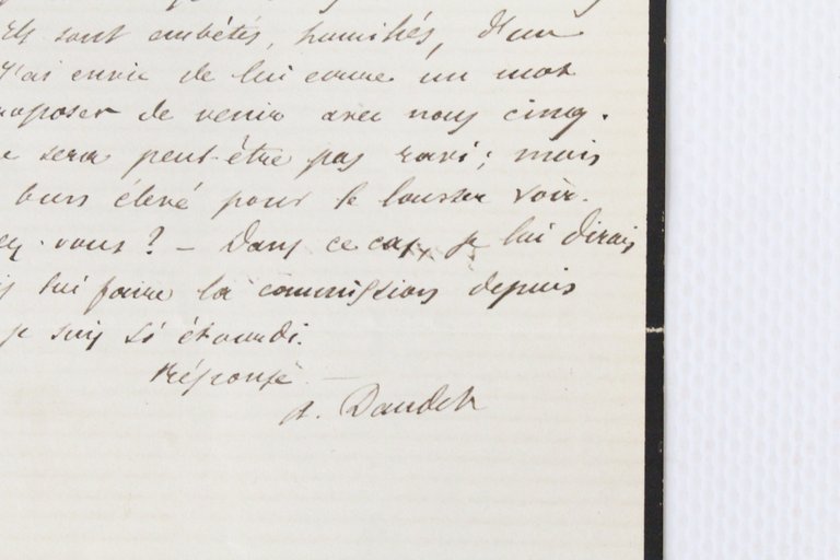 Lettre autographe à un membre du groupe littéraire d'Alphonse Daudet, …